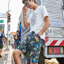 夏季沙滩泳裤情侣速干休闲短裤男大裤衩印花五分裤DK888p20控38