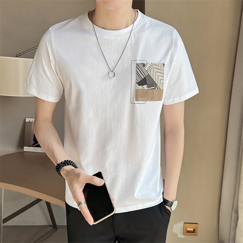 夏季2025新款短袖T恤男潮牌印花半袖男装上衣A313-5806-P48,男装T恤,电商A313