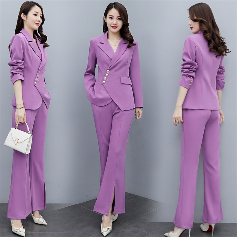 御姐早秋时尚名媛女装职业套装春装2023年新款女神范西装两件套裤，女装套装/套裙，丽美静依
