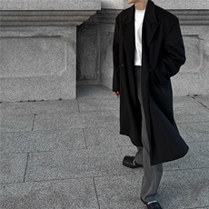 新款韩版毛呢大衣男士高级感中长款过膝秋冬季加厚呢子外套英伦风，男装风衣，星座710