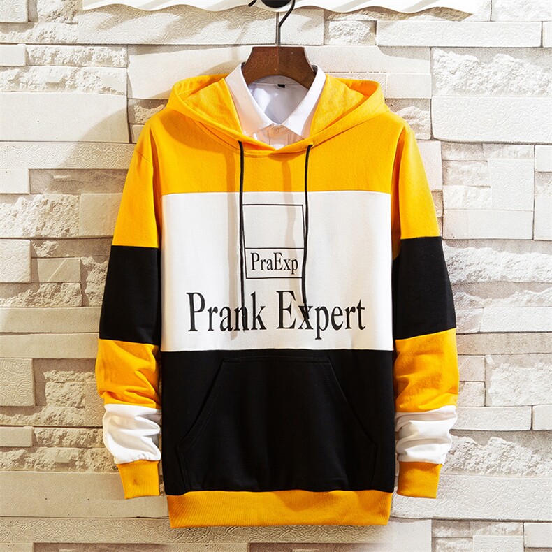 秋款挂拍港仔连帽长袖印花卫衣男学生长袖T恤上衣男W803，男装卫衣，A067