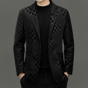 BG58008秋冬新款海宁真皮西装皮衣男士绵羊皮西服图片