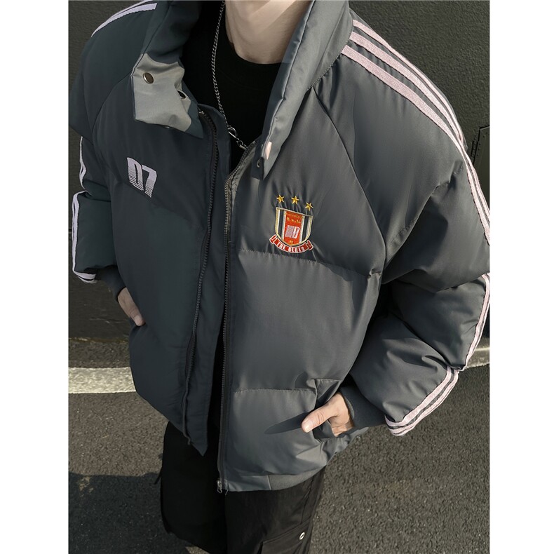 冬装新品港风织带棉服刺绣logo棉衣休闲加厚外套男G1105P118,男装棉衣,电商A339