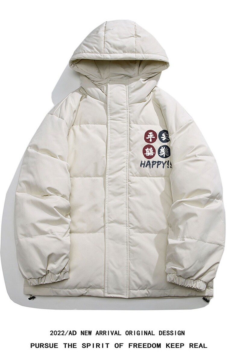 白底22冬季潮流印花保暖宽松纯色连帽羽绒服YR1307P195控258,男装羽绒服,电商A247-1