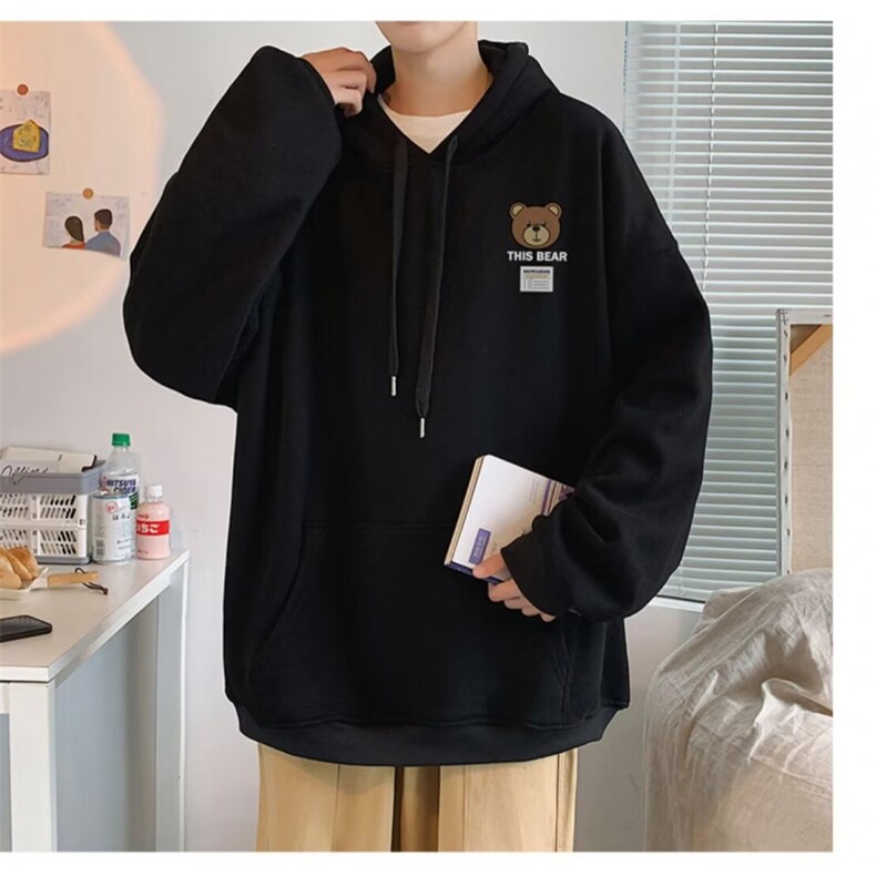 350g华棉潮牌印花连帽卫衣男女休闲春秋宽松时尚上衣5153-P43网图,男装卫衣,电商B245