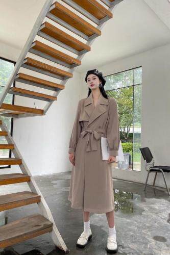 收腰风衣，女装风衣，谦度