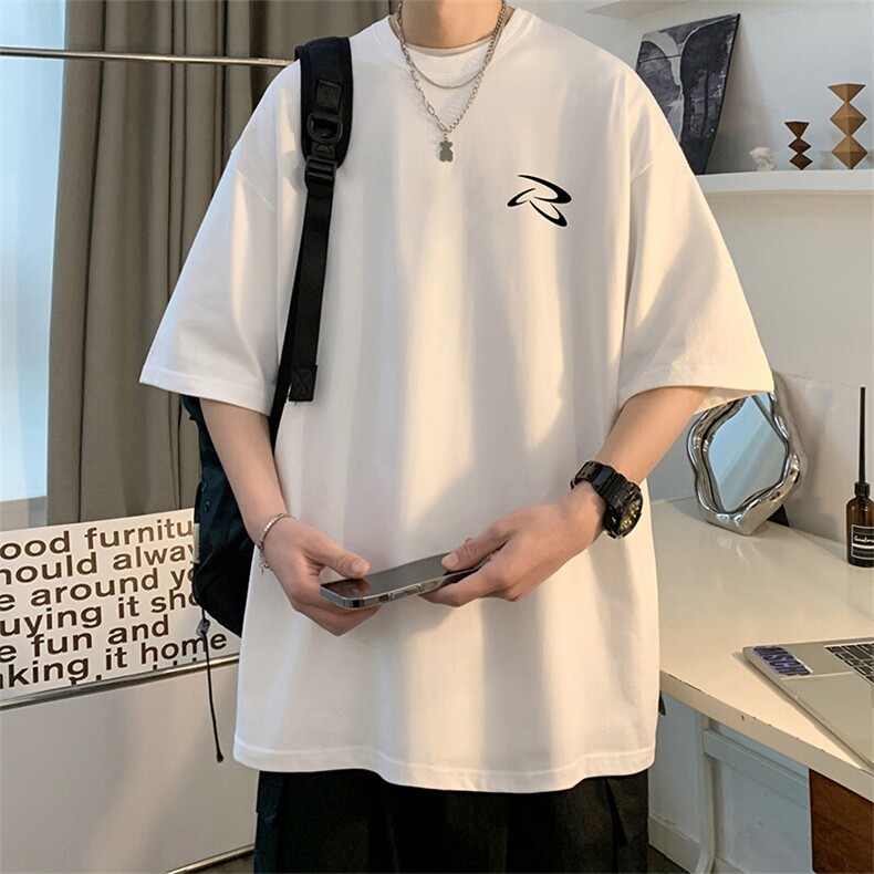 抖音得物二开现货220克夏装重磅美式高街宽松短袖t恤MT281,男装T恤,电商A486-1