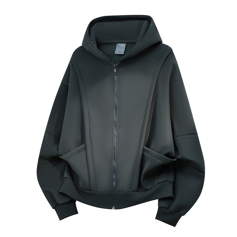 重磅全棉420克工装口袋卫衣拼接连帽开衫外套RH5330-P65,男装工装外套,四季星座610B