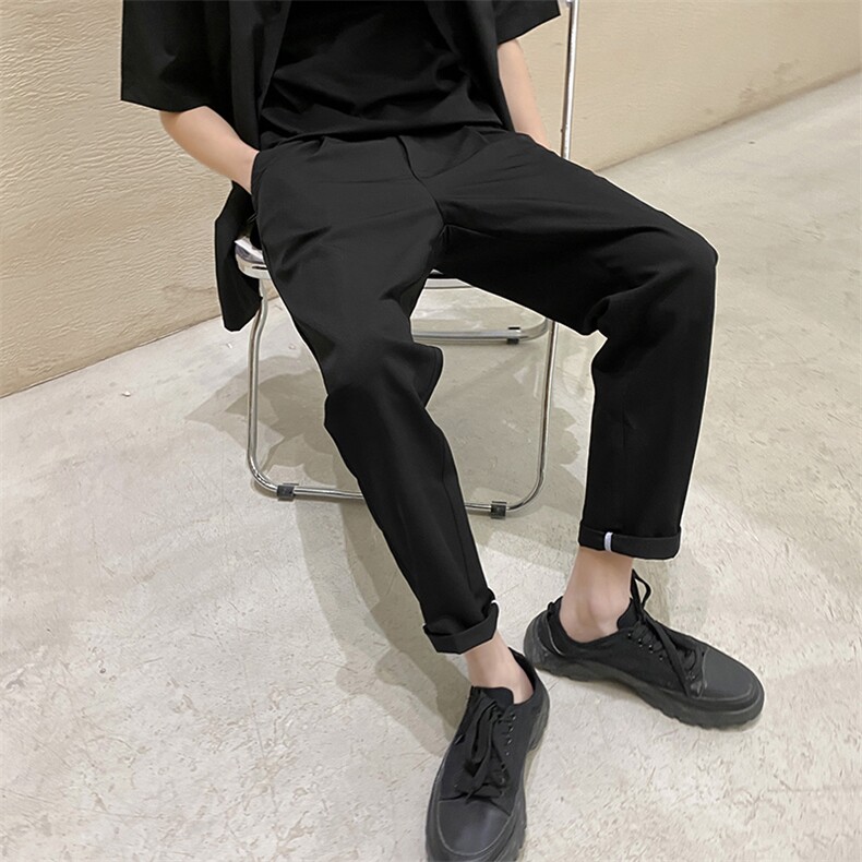 轻熟风夏季薄款宽松休闲裤 垂感顺滑9分西裤男装1412-2/5078/P58图片