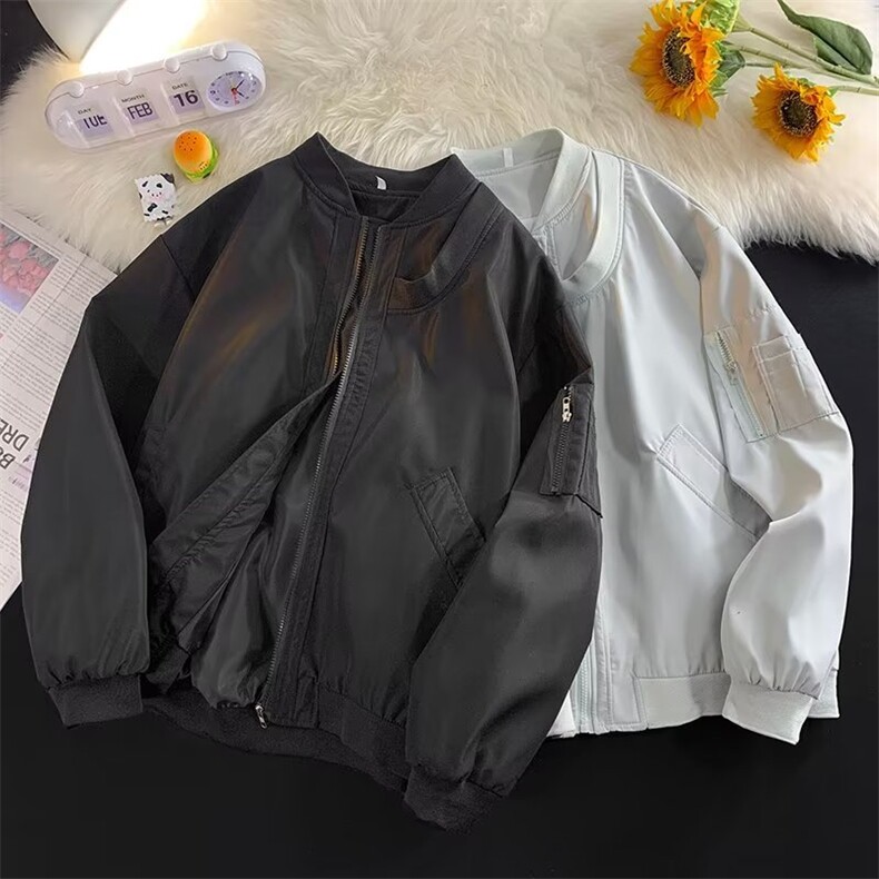 不规则外套棒球服男女情侣春季美式潮牌宽松飞行员夹克HJ488-P65,男装夹克,星座1008