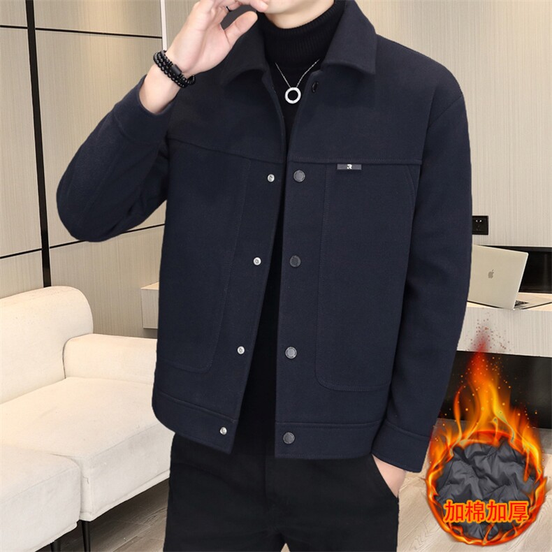 加棉加厚毛呢翻领夹克型男商务休闲青年外套男NM7930-P125,男装夹克,星座310B-3