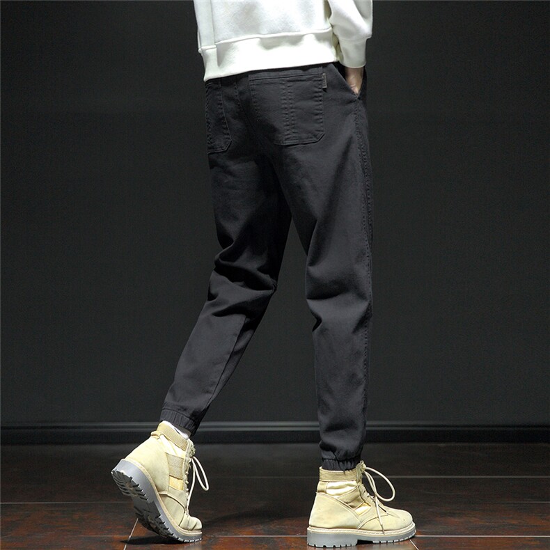 潮牌休闲裤男加绒加厚束脚宽松工装裤男款秋冬季K0543-P35加绒P40,男装休闲裤,星座308B-2