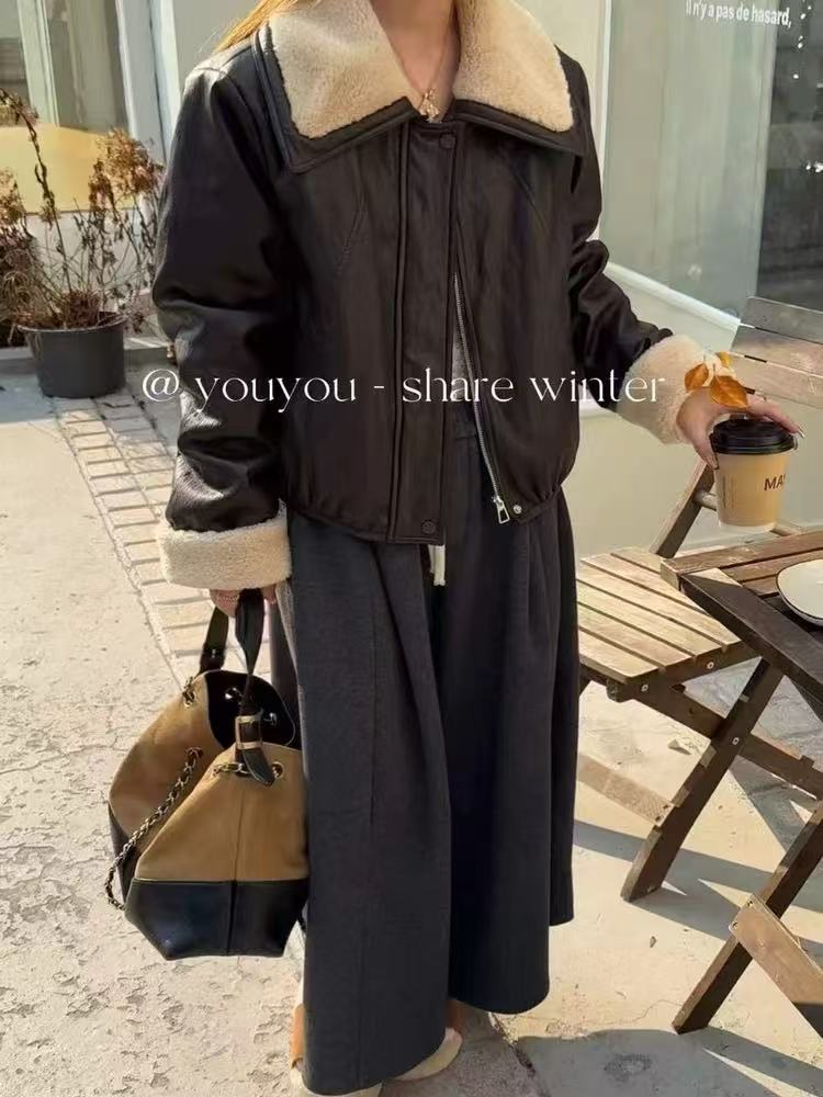 2025年秋季宽松型单件短款长袖拉链,女装短外套,泰合衣坊
