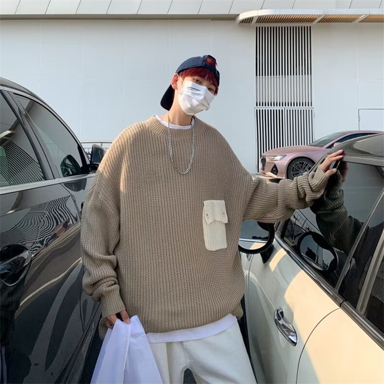 毛衣设计感小众男冬季潮牌宽松2023年秋冬新款设计师款毛线衣,男装针织衫/毛衣,四季星座218-1