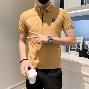 3032-P40polo衫短袖男士夏季新款修身透气珠地棉男士半袖T恤翻领图片