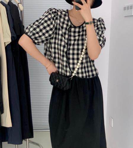 韩系格子小上衣，女装，inner ego