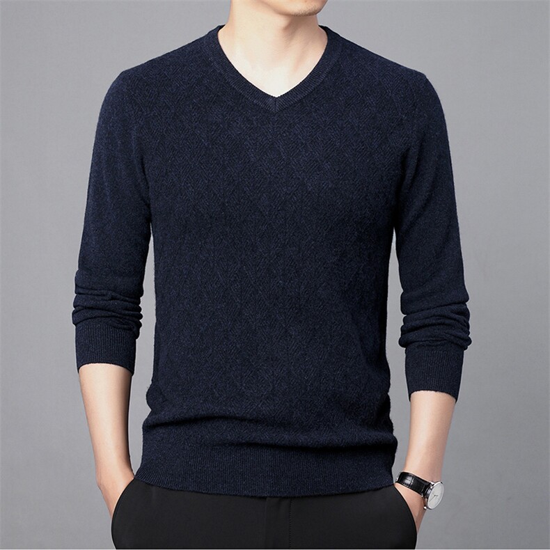 CM61105钱塘2020-2新款时尚休闲纯色V领中青年男士羊毛衫P160,男装针织衫/毛衣,钱塘207-2
