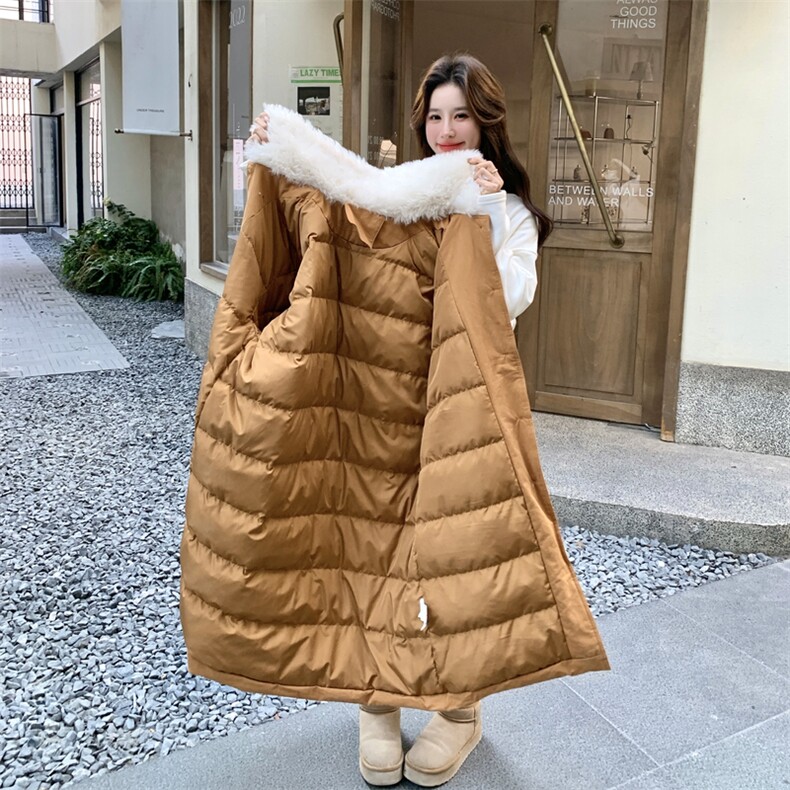 羊羔毛拼接派克羽绒服女2025冬季新款巨好看休闲保暖90白鸭绒外套,女装羽绒服,2C053