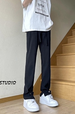 夏季冰丝坠感显高显瘦休闲裤男美式高街潮流长裤子K2004/P36，男装休闲裤，电商D202-1