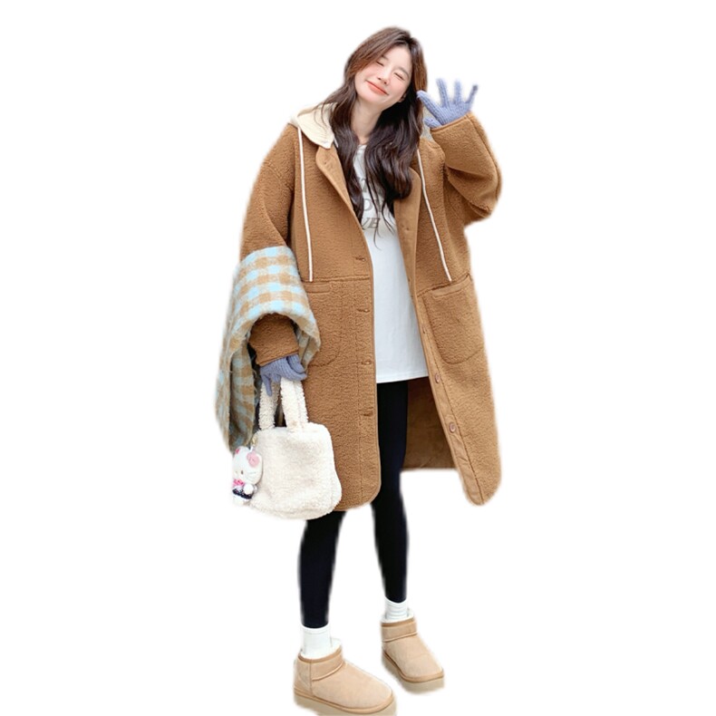 【首-发新款】羊羔毛帽子可脱卸皮毛一体外套212-1850款P195-K279,女装羊羔毛/颗粒绒,浙宝285（原212）