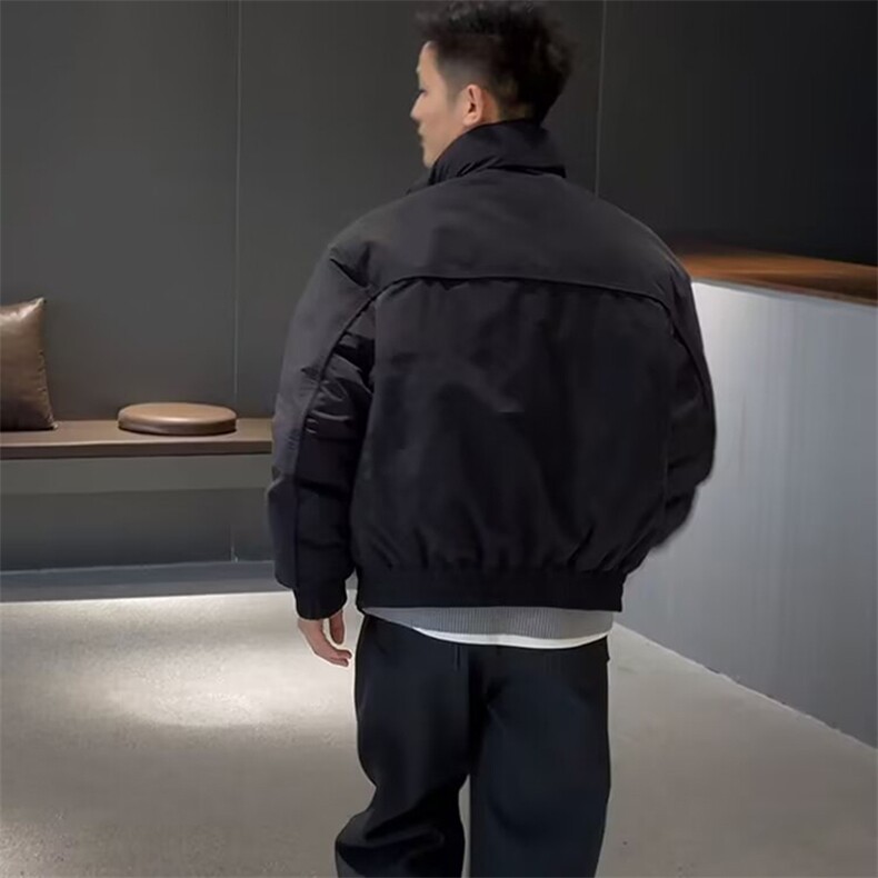 网图立领廓形短款棉服拼接飞行夹克工装棉衣外套A025-EY13403-P88,男装夹克,电商A025