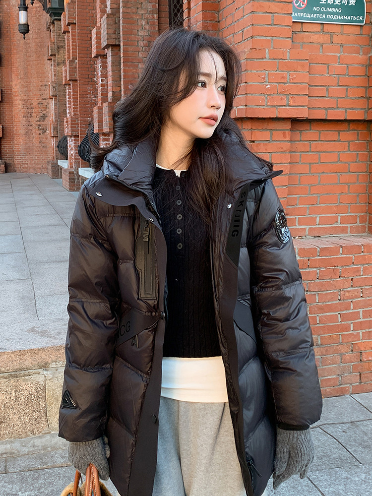 24冬季黑金中长款流行羽绒服P245K368,女装羽绒服,慧峰