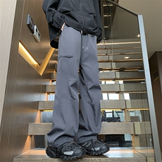 秋季新款防水拼接拉链打褶冲锋裤XZ604-KG94-特P35控68，男装休闲裤，星座604
