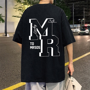 T615P26夏季新款港风纯棉短袖T恤ins衣服宽松半袖体恤字母上衣