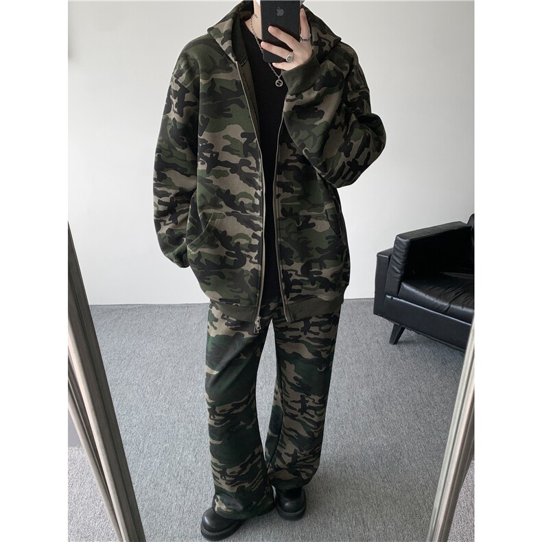 25秋季打工人卫衣卫裤棉街头时尚重磅迷彩套装TZ01/P108,男装休闲套装,电商B318