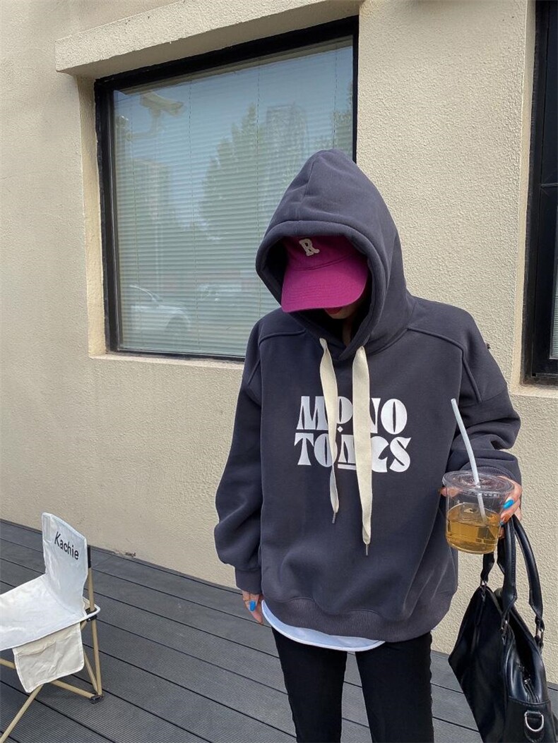 时尚休闲加绒卫衣，女装卫衣/绒衫，泽妤