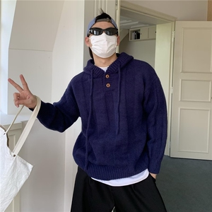 【】日系麻花连帽毛衣男女秋冬宽松百搭加厚外套SM232 P51图片