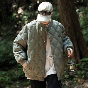 棒球领男士加厚棉衣格子棉服青年休闲棉袄冬季潮A266-WMY610-P75图片