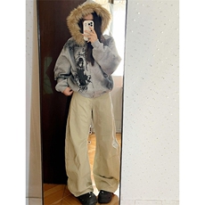 美式街头重磅毛领连帽情侣卫衣LY208-P54，男装卫衣，星座610A-1