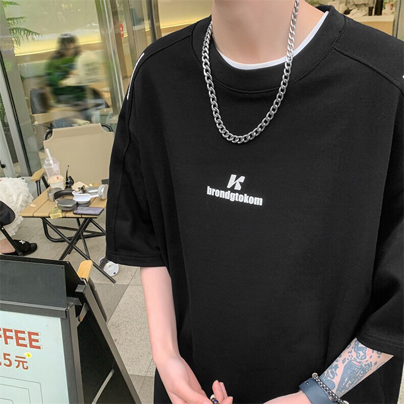 港风男款美式纯棉短袖T裇,男装T恤,电商A170