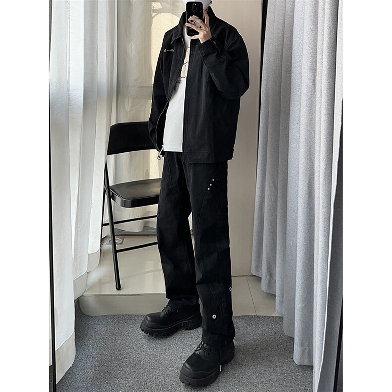 B221美式ins高街暗黑小众个性铆钉小脚牛仔裤LK23142-P65控88,男装牛仔裤,电商B221