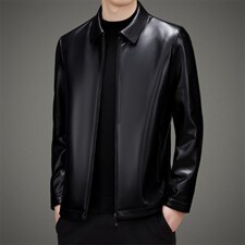 K82269钱塘2020-2秋冬新款百搭商务休闲中年男士夹克外套P142，男装皮衣，钱塘207-2