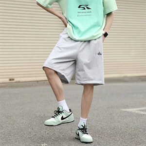日系复古简约刺绣运动短裤男潮牌街头宽松情侣百搭五分裤DK09P28图片