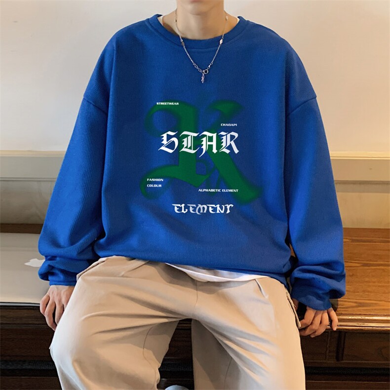 华夫格！2023春季男士圆领卫衣百搭潮流上衣HWY22P30,男装卫衣,电商B220