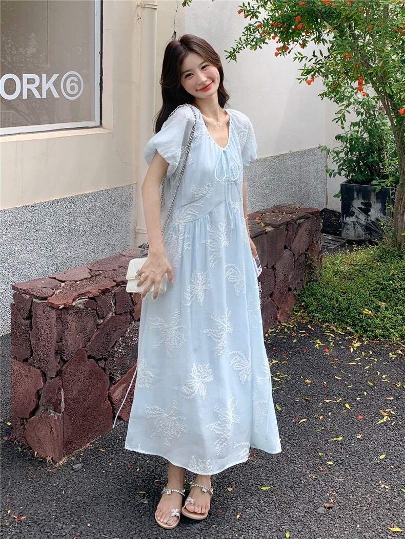 连衣裙女2025夏季新款女装短袖裙子,女装连衣裙,慧尚依恋