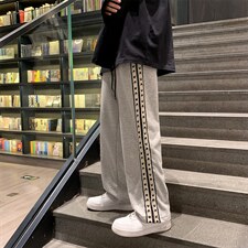 ins设计休闲裤男宽松直筒撞色运动裤UK92P33，男装休闲裤，星座1116-2