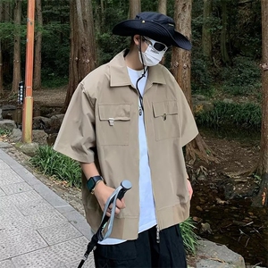 五分袖夏季潮流气质新款青春流行潮衬衫标准方领原宿TC09-P42图片
