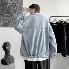 牛仔外套男潮春秋款休闲棒球服潮牌男装上衣教练夹克HH9916P59，男装工装外套，星座1013-5
