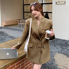 时尚复古西装外套女2025春季新款高级感休闲小个子上衣外套女，女装西装，天丽