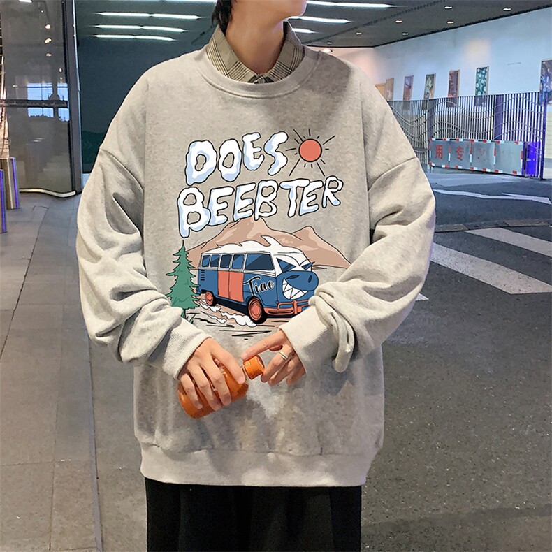 S6269-P28秋季圆领卫衣男大码韩版宽松长袖外套,男装卫衣,电商A040