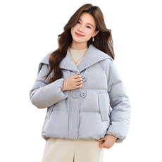 现货2025冬季新款优雅时尚无帽针织领女士保暖加厚羽绒服，女装羽绒服，木子恋