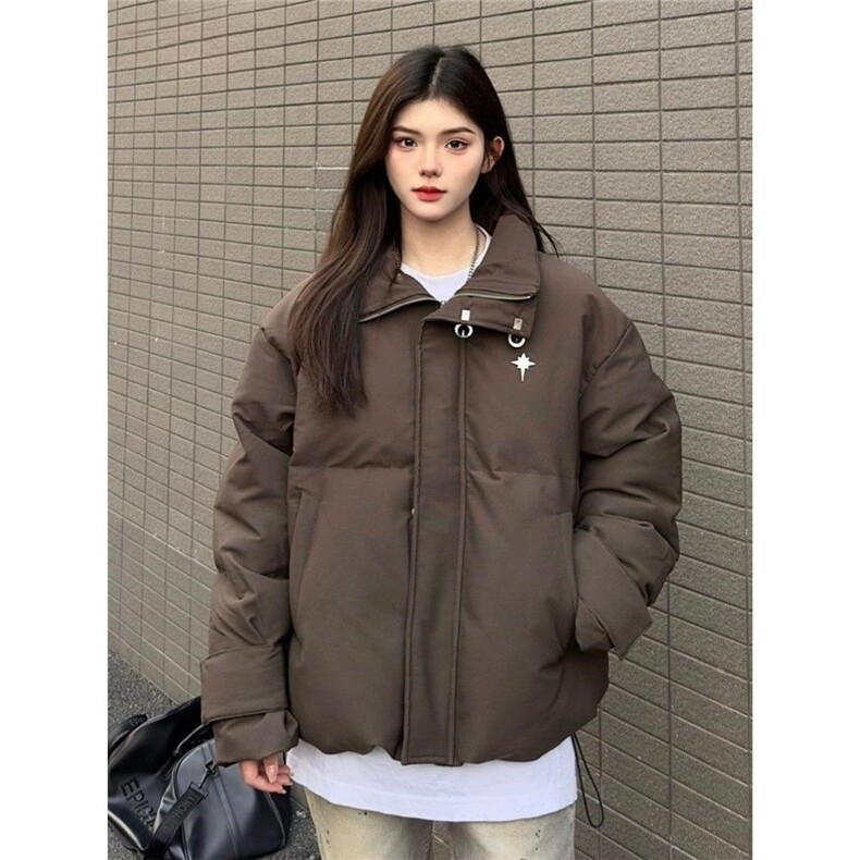 美式高街立领美拉德棉服男冬季cleanfit高级感加厚情侣棉衣外套潮图片