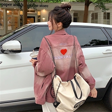 A169-P75渐变色牛仔外套春秋新款复古宽松设计感做旧夹克上衣，男装工装外套，星座911