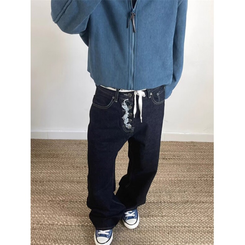 巴黎黑色弯刀微喇牛仔裤男秋冬做旧显瘦直筒裤子NB5133,男装牛仔裤,星座1116A（原606A-3）