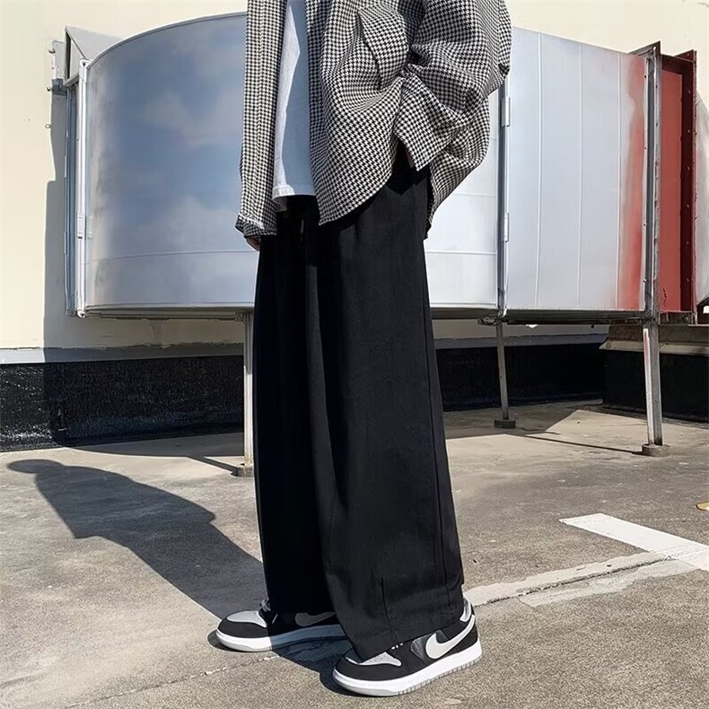 日系复古纯色阔腿工装裤男潮牌街头宽松直筒休闲百搭长裤K86，男装工装外套，星座1116A-1（原606A）