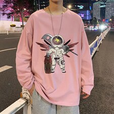 CX19-P25大码长袖t恤男春季新款打底衫男港风圆领卫衣男,男装T恤,电商B367
